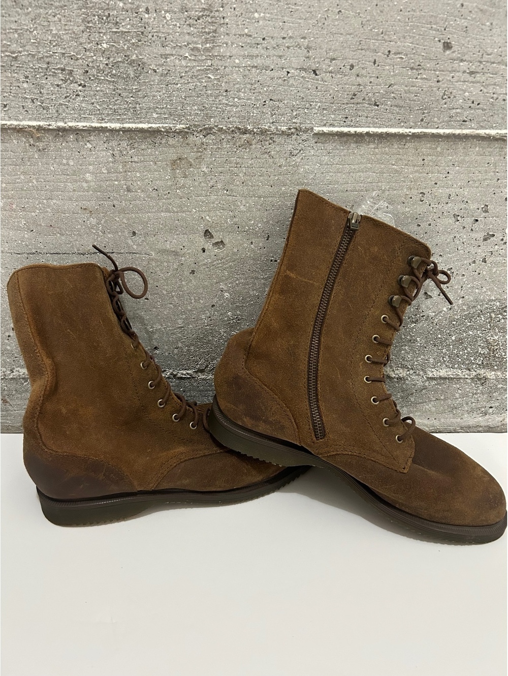Dr Martens Brown Suede Combat Boots Speed Hooks Industrial Sole eu 42 women’s 10